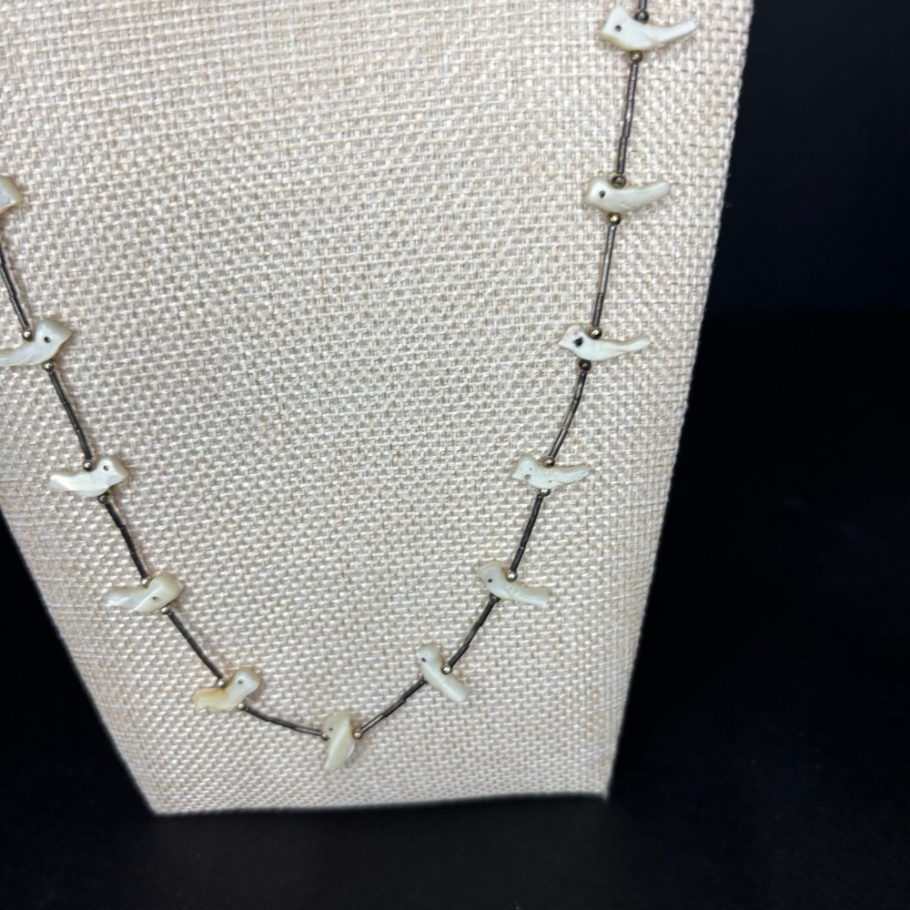 One a kind Vintage Navajo ANIMAL FETISH HEISHI Sterling Necklace